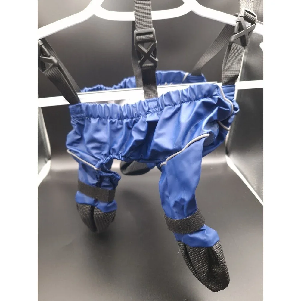 DogLemi Adjustable Water Proof Dog Boots Suspenders Anti-Slip Blue XS